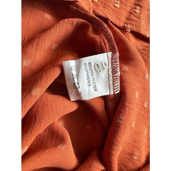 KOJOON women’s rust orange textured off the shoulder long sleeve blouse - Picture 8 of 8